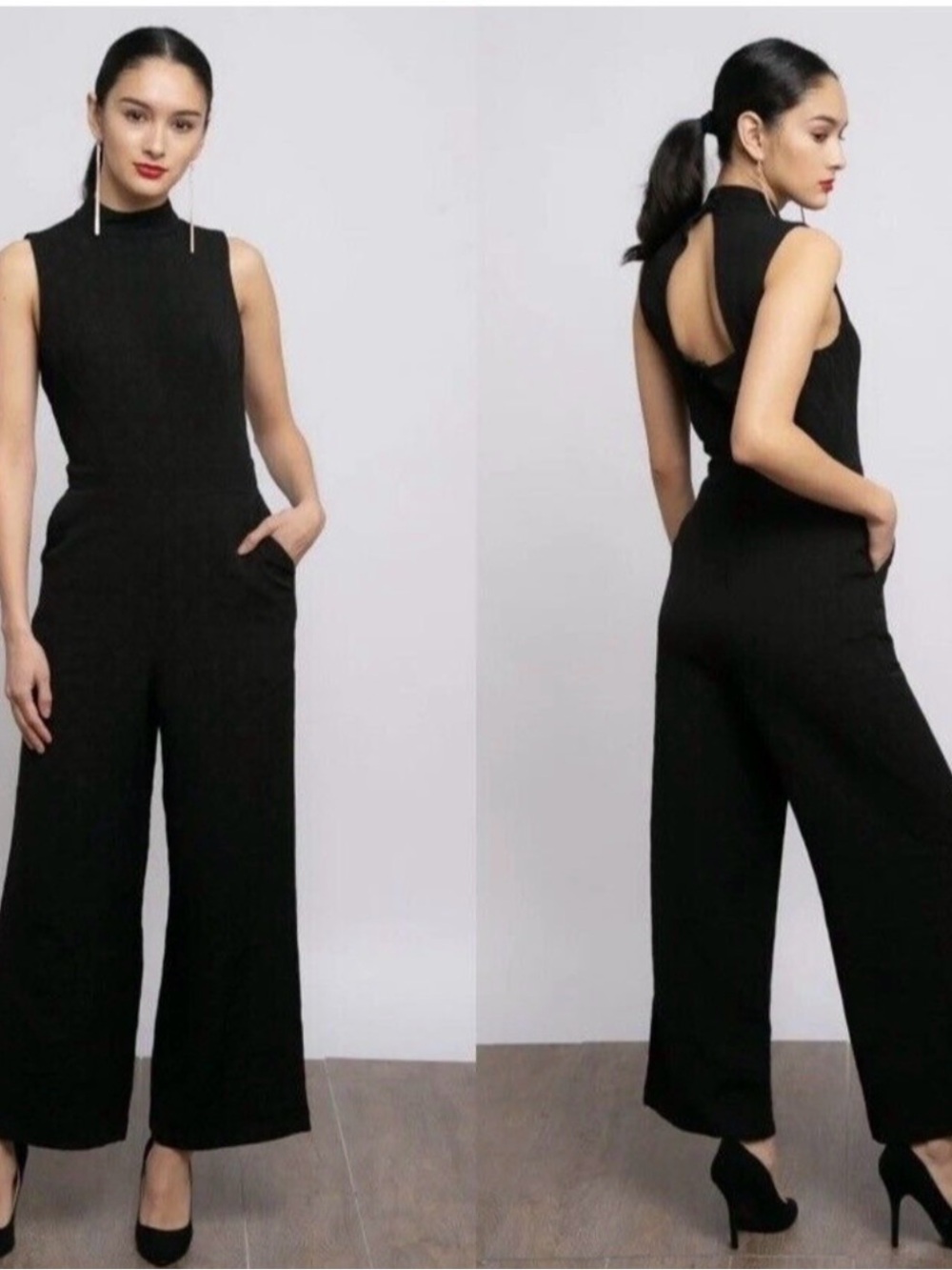 Eva Franco Charley Mock Neck Jumpsuit  Size XS